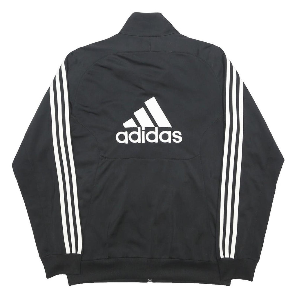 ADIDAS Mens Black & White Logo Zip Jacket M Polyester Track Sportswear