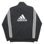 ADIDAS Mens Black & White Logo Zip Jacket M Polyester Track Sportswear