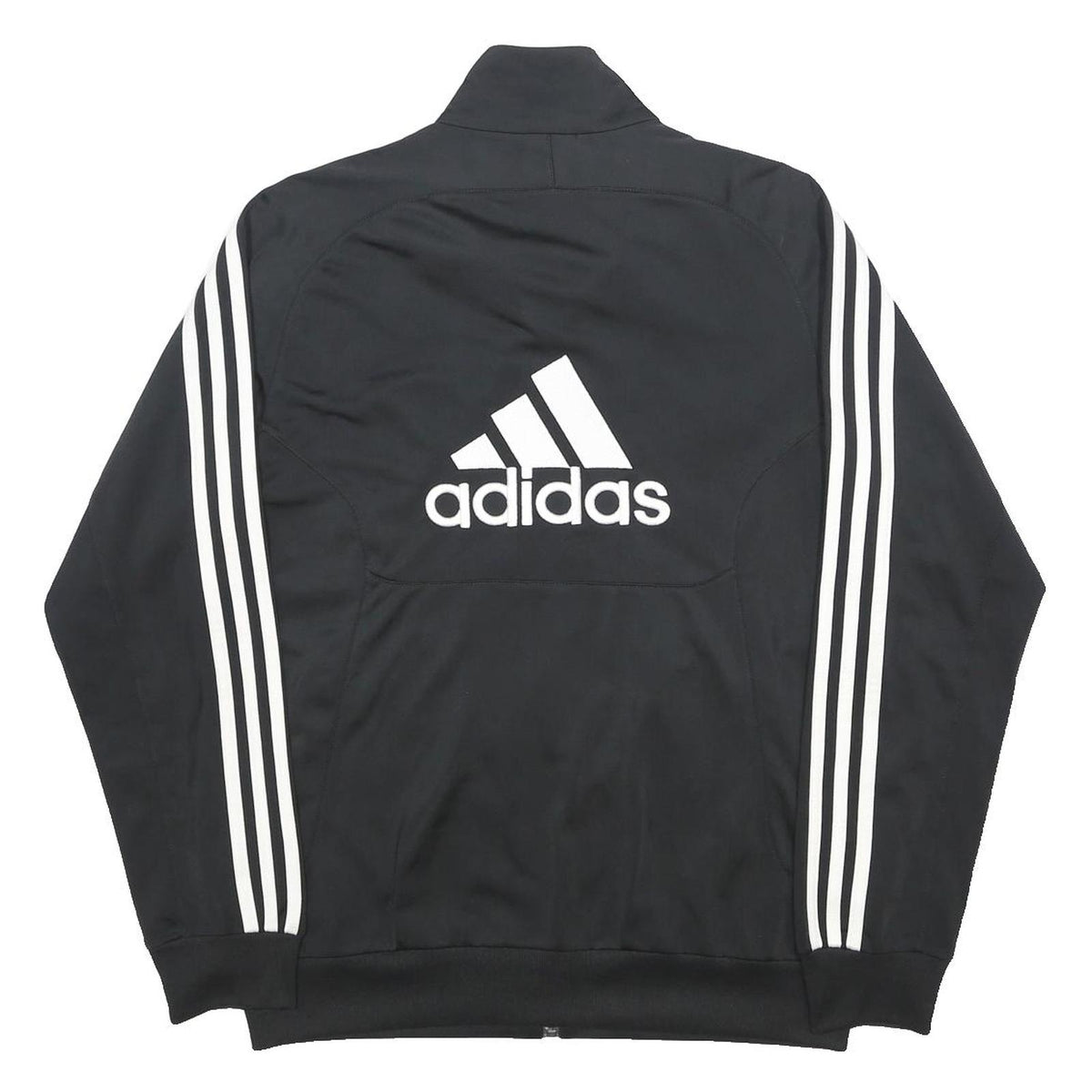 ADIDAS Mens Black & White Logo Zip Jacket M Polyester Track Sportswear