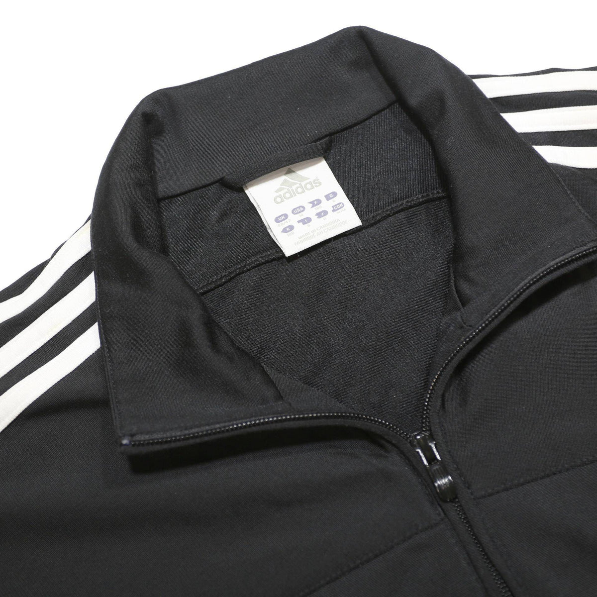 ADIDAS Mens Black & White Logo Zip Jacket M Polyester Track Sportswear