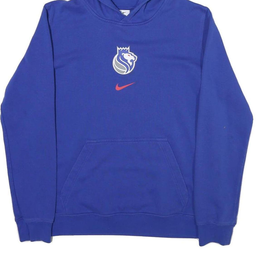 NIKE Mens Blue Hoodie XL Cotton Blend Pullover Swoosh Logo Casual Wear