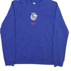 NIKE Mens Blue Hoodie XL Cotton Blend Pullover Swoosh Logo Casual Wear