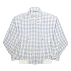 FREY COLLECTION Womens Blue White Check Jacket XL Woven Zip Casual Lightweight