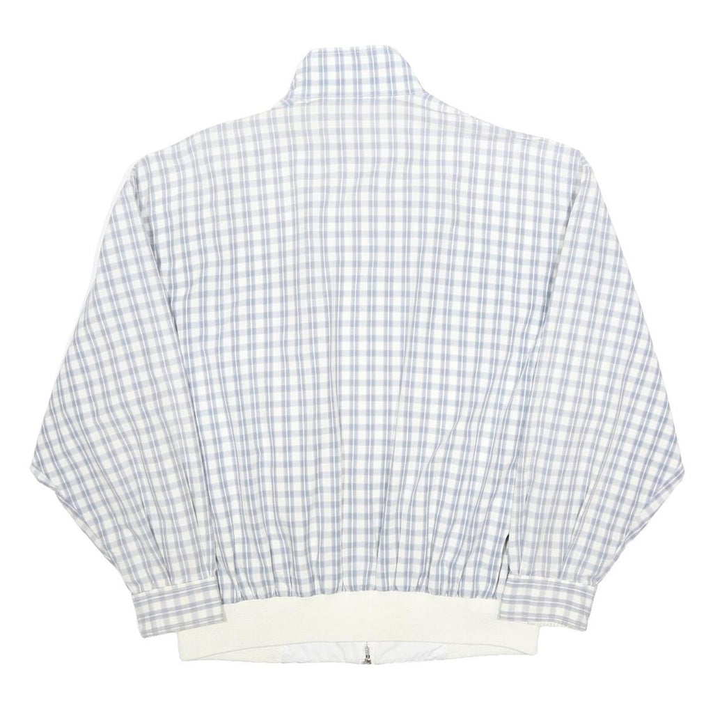 FREY COLLECTION Womens Blue White Check Jacket XL Woven Zip Casual Lightweight