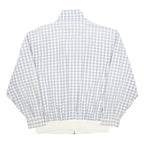 FREY COLLECTION Womens Blue White Check Jacket XL Woven Zip Casual Lightweight