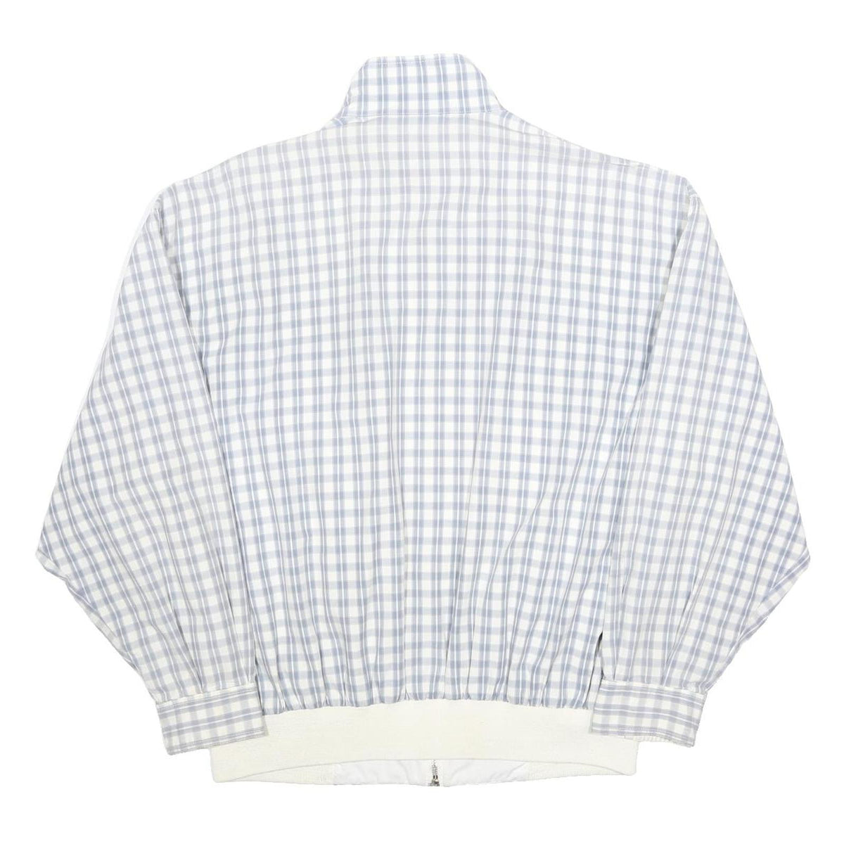 FREY COLLECTION Womens Blue White Check Jacket XL Woven Zip Casual Lightweight