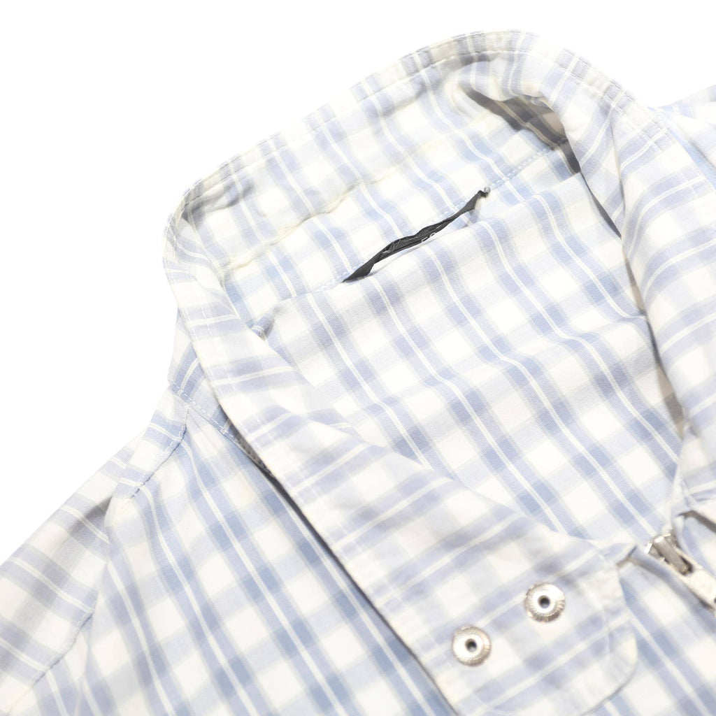 FREY COLLECTION Womens Blue White Check Jacket XL Woven Zip Casual Lightweight