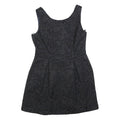 MONSOON Womens Black Glitter Floral Sleeveless Mini Dress Polyester Blend UK 12