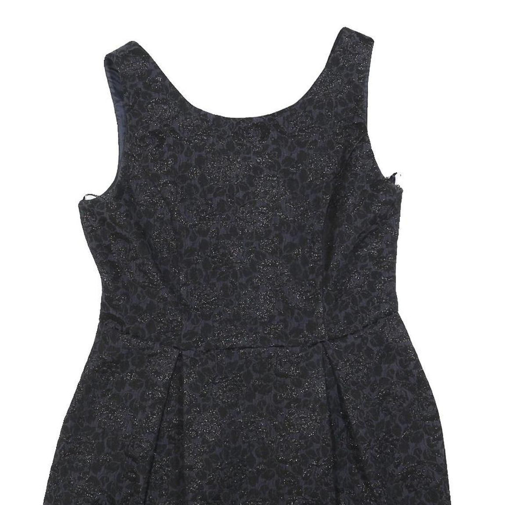 MONSOON Womens Black Glitter Floral Sleeveless Mini Dress Polyester Blend UK 12