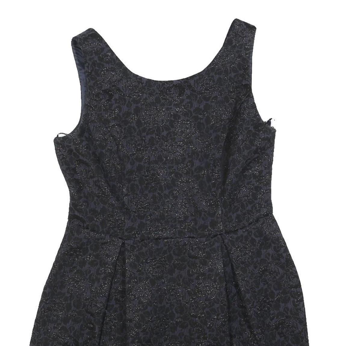 MONSOON Womens Black Glitter Floral Sleeveless Mini Dress Polyester Blend UK 12