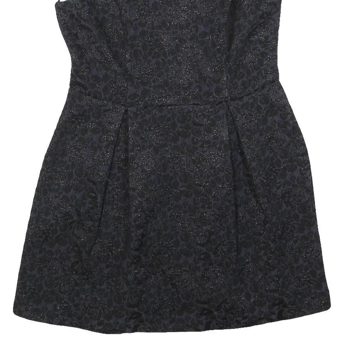 MONSOON Womens Black Glitter Floral Sleeveless Mini Dress Polyester Blend UK 12