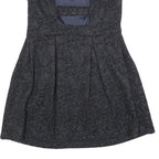 MONSOON Womens Black Glitter Floral Sleeveless Mini Dress Polyester Blend UK 12