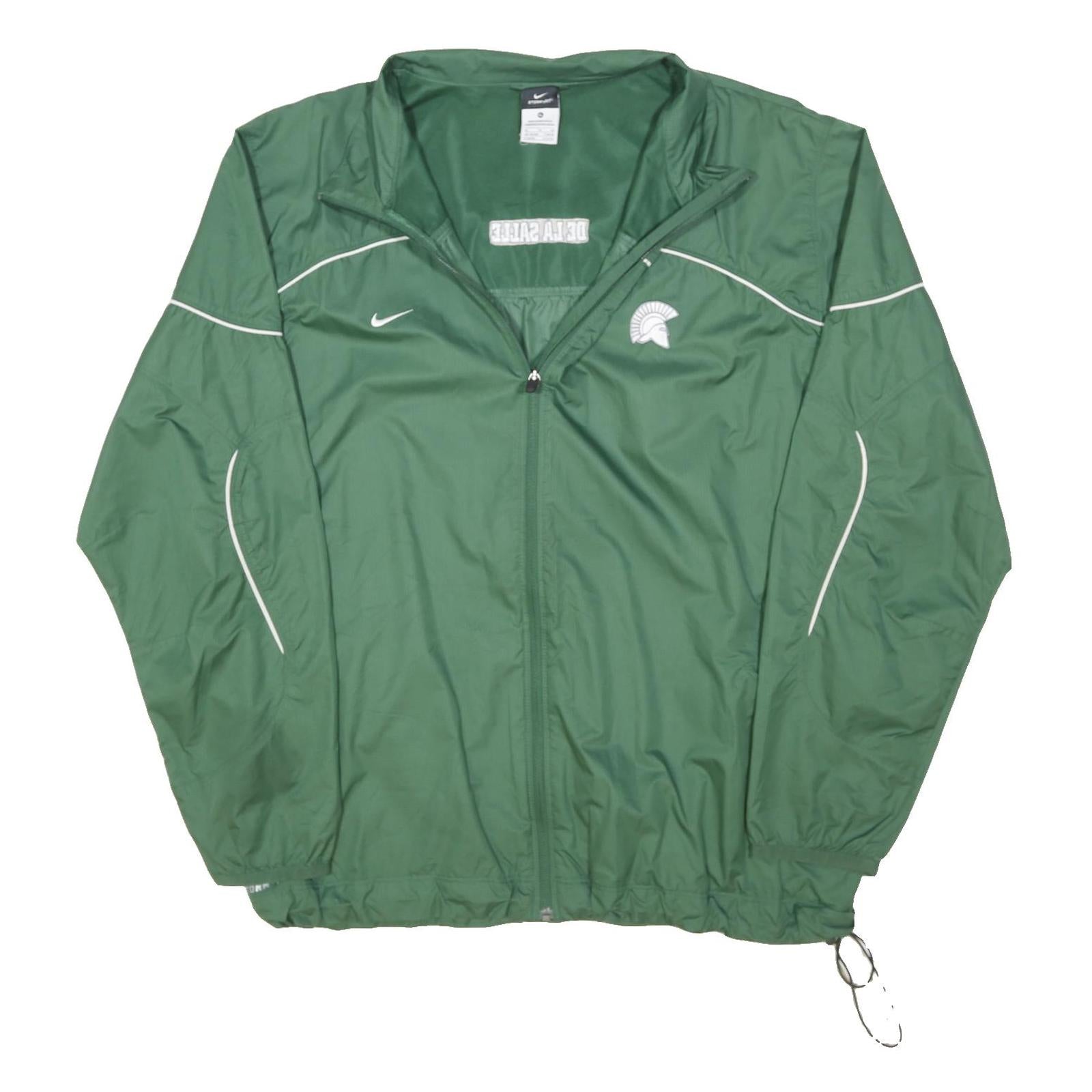 NIKE Mens Green Spartan Track Jacket XL Polyester Blend Zip Sportswear