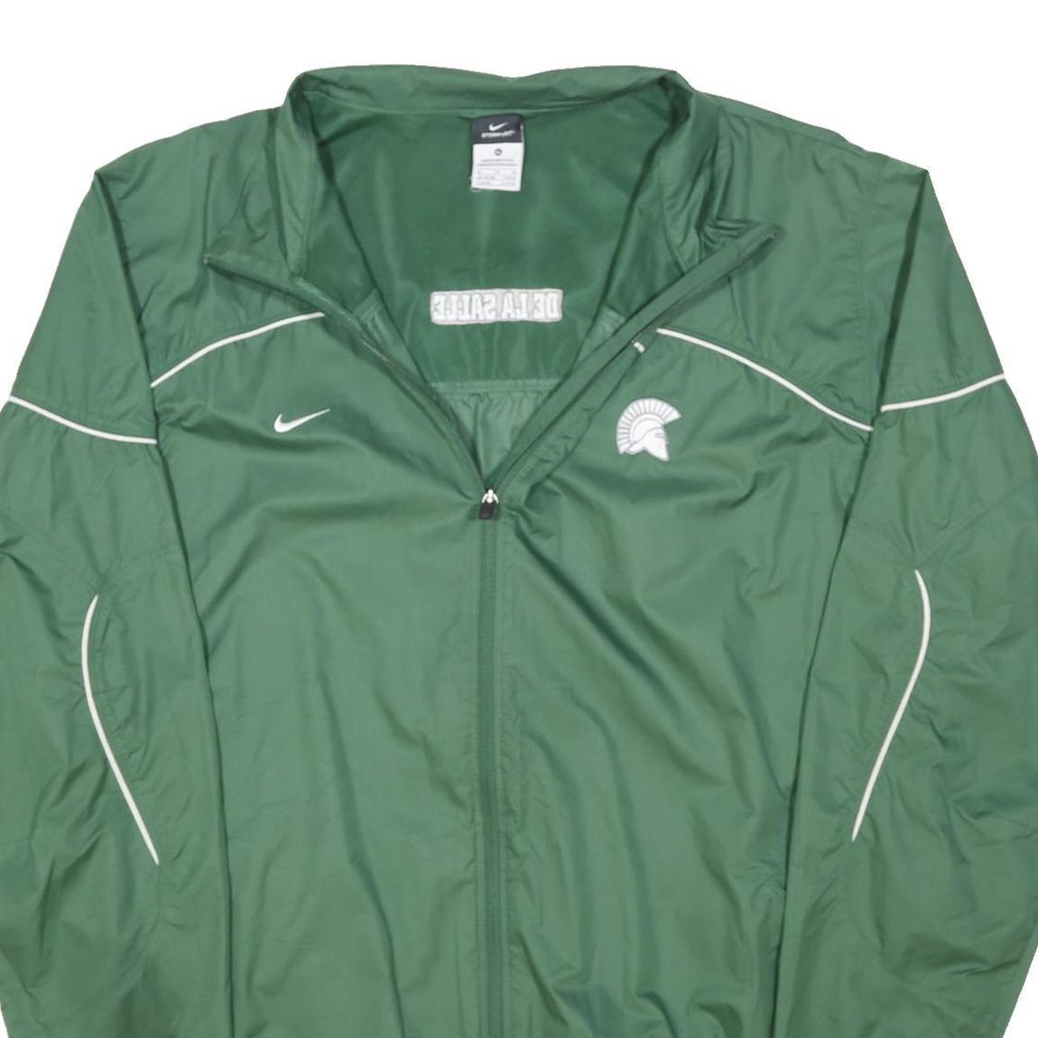 NIKE Mens Green Spartan Track Jacket XL Polyester Blend Zip Sportswear