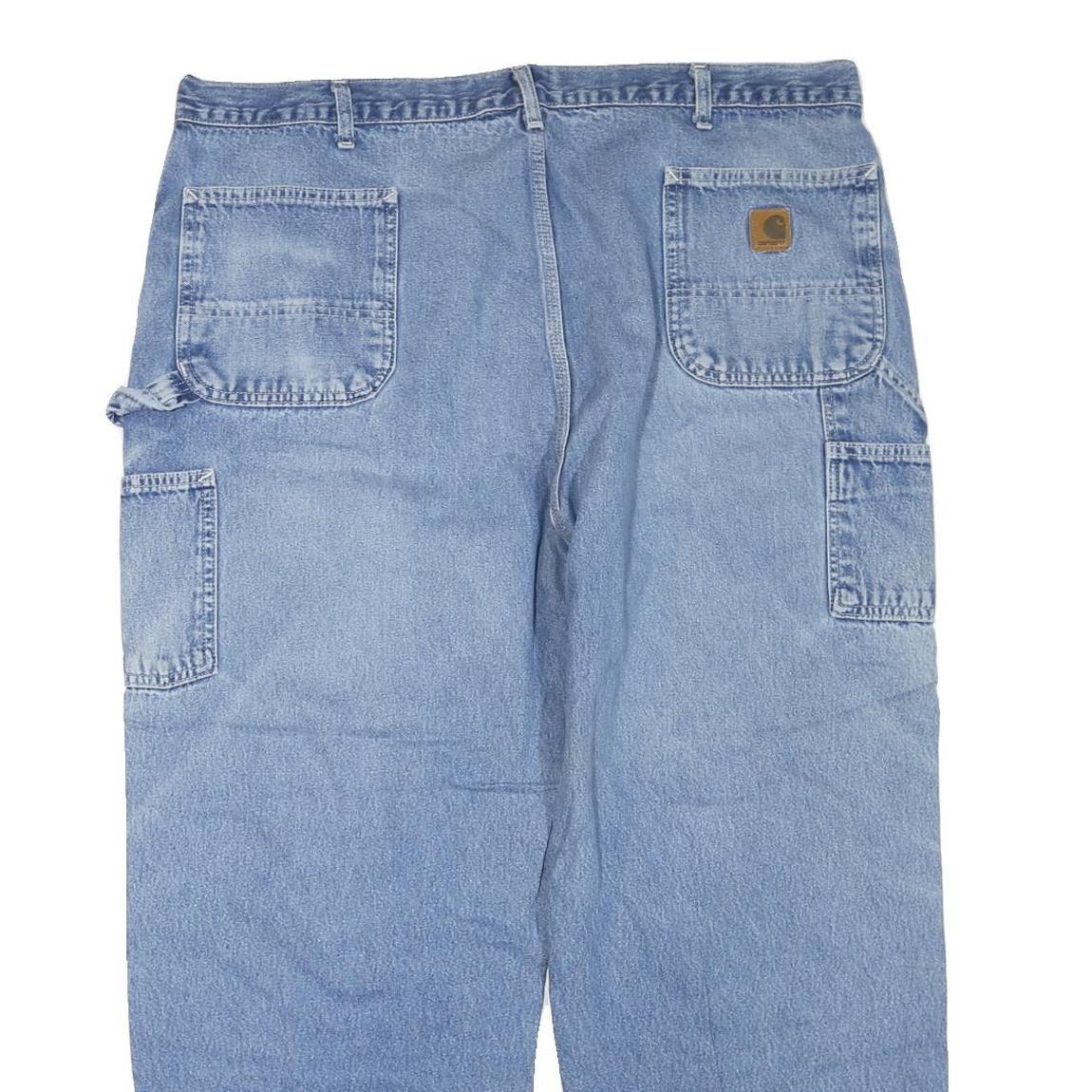 CARHARTT Mens Jeans Blue Regular Straight Denim Medium W44 L28 Workwear Zip