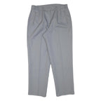 Womens Relaxed Fit Wool Blend Grey Trousers W32 L29 Zip Closure Elegant