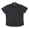 QUICKSILVER Mens Black & Grey Striped Shirt M Cotton Blend Casual Button Collar