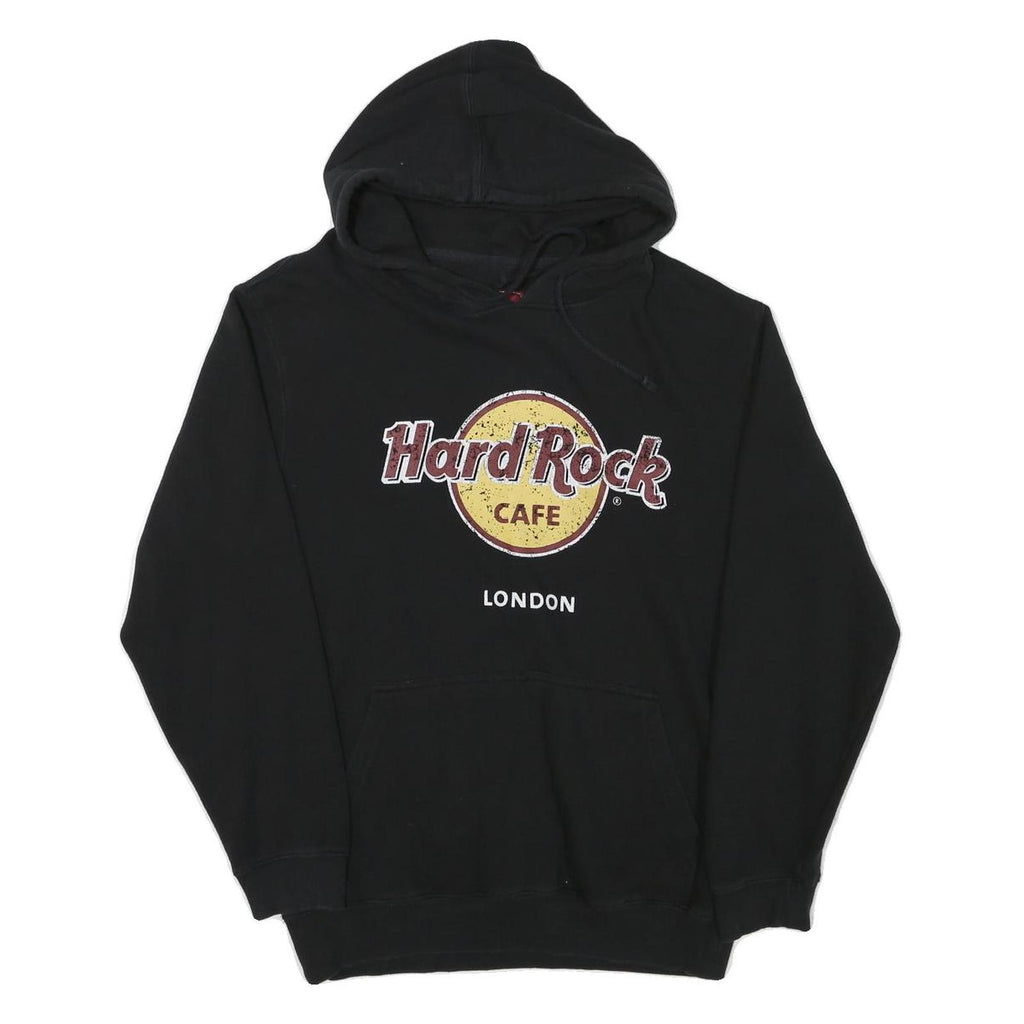 HARD ROCK CAFE Mens Black London Pullover Hoodie L Cotton Blend Casual