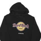 HARD ROCK CAFE Mens Black London Pullover Hoodie L Cotton Blend Casual