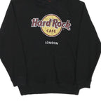 HARD ROCK CAFE Mens Black London Pullover Hoodie L Cotton Blend Casual