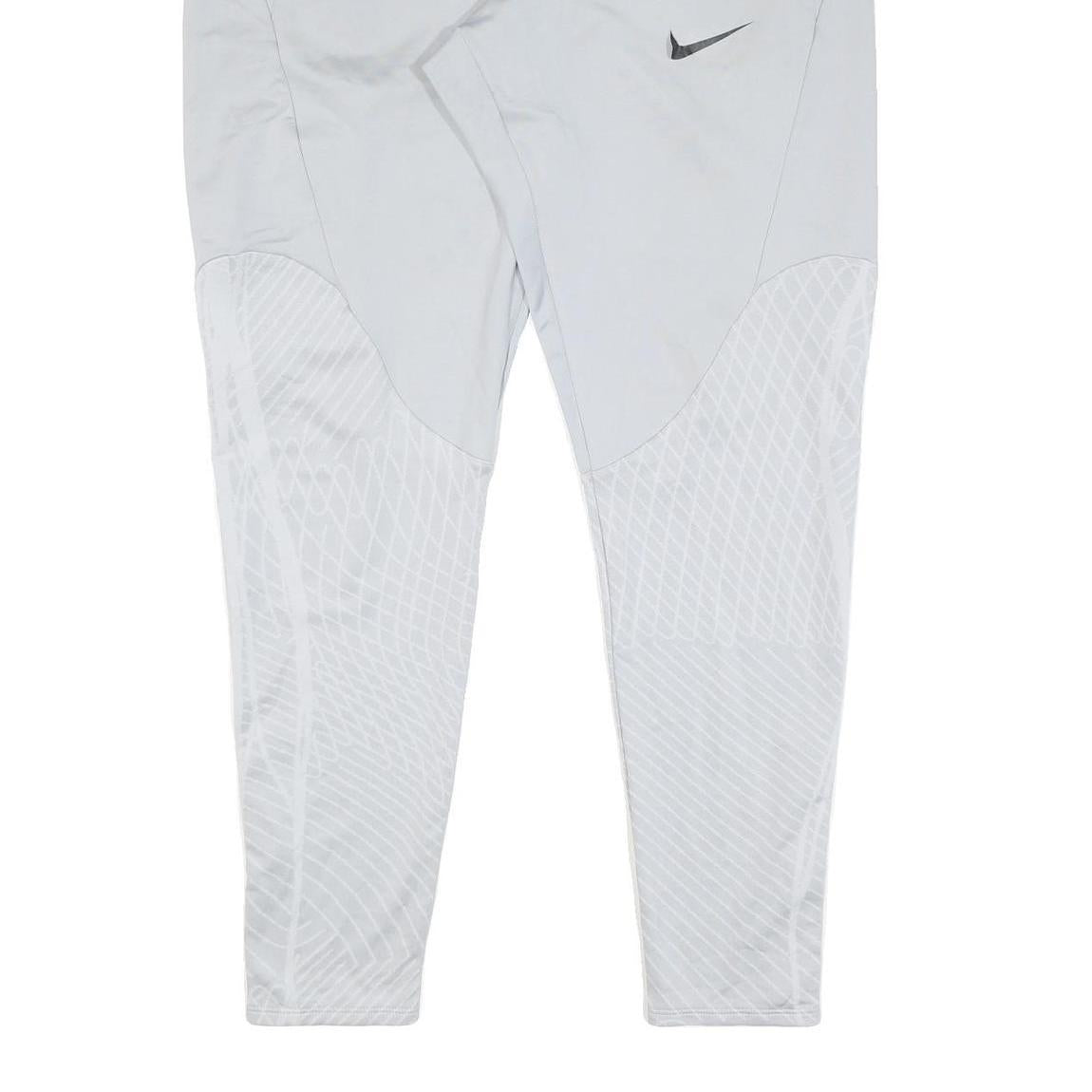 NIKE Mens Joggers White Reflective Pattern M W30 L28 Athletic Slim Fit Zip
