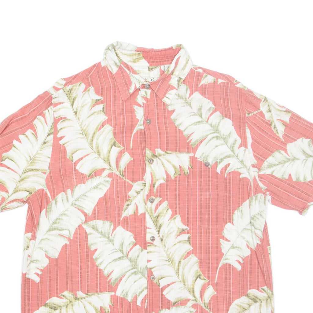 BATIK BAY Mens Hawaiian Shirt Red Floral L
