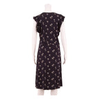 HOBBS LONDON All Over Palm Tree Print Womens Fit & Flare Dress Black Midi UK 12