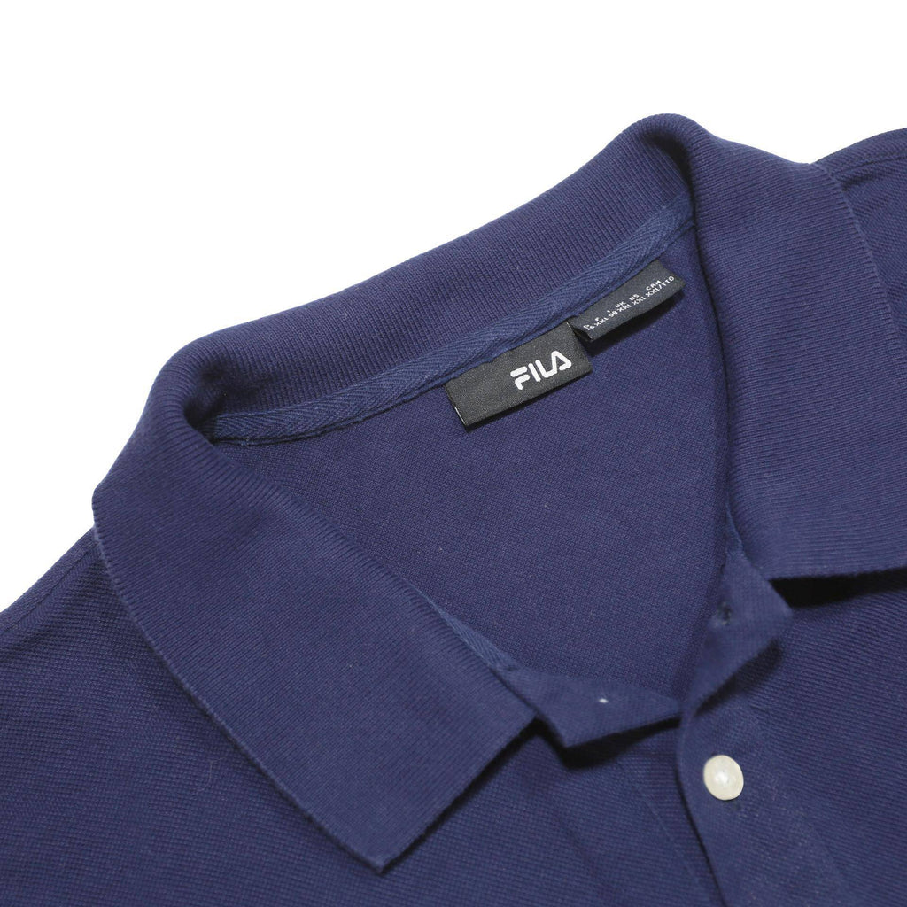 FILA Mens Blue Short Sleeve Plain 2XL Cotton Polo Shirt Casual Summer