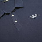 FILA Mens Blue Short Sleeve Plain 2XL Cotton Polo Shirt Casual Summer