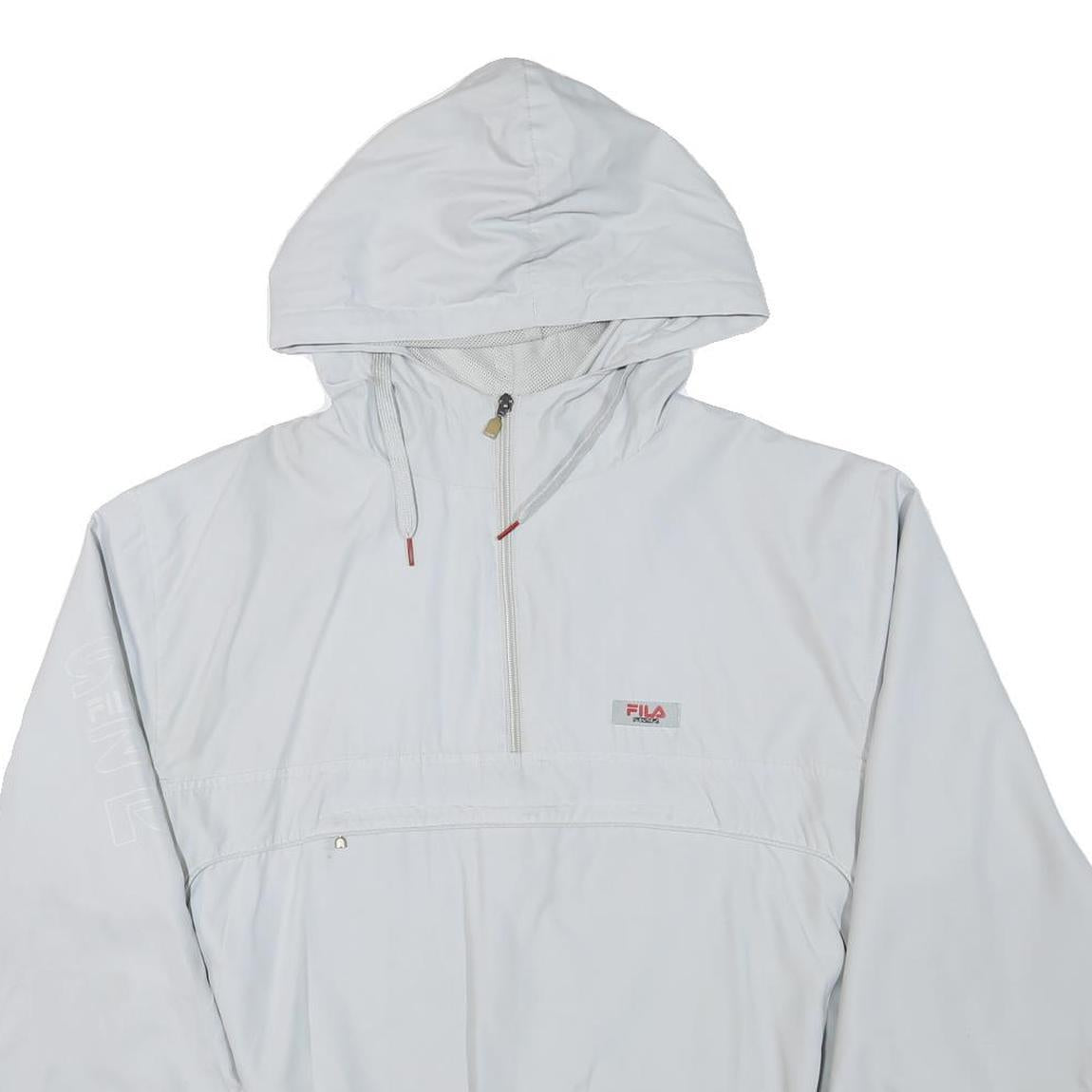 FILA Mens White Hooded Jacket 2XL Polyester Blend Zip Casual Sportswear