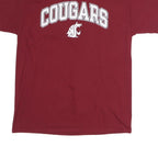 RUSSELL ATHLETIC Mens Maroon Cougars Graphic T-Shirt L Short Sleeve Crew Neck