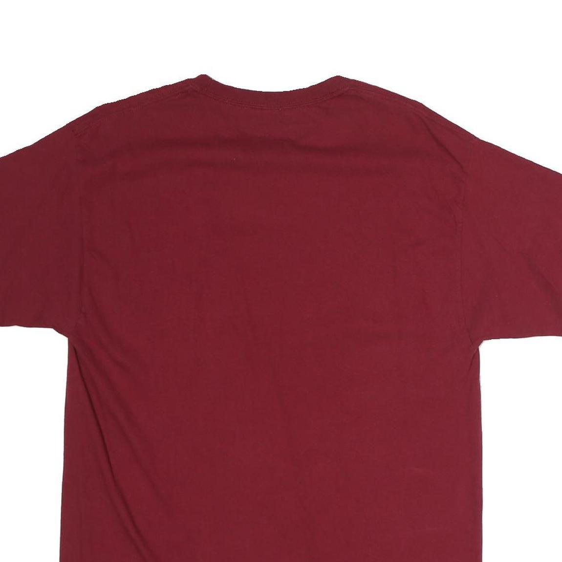 RUSSELL ATHLETIC Mens Maroon Cougars Graphic T-Shirt L Short Sleeve Crew Neck