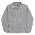 BRUGI Womens Grey Lightweight Jacket L Polyester Blend Zip Belted Casual
