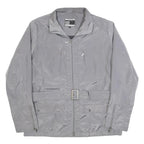 BRUGI Womens Grey Lightweight Jacket L Polyester Blend Zip Belted Casual