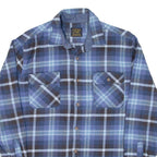 JACHS Mens Flannel Shirt Blue Check Long Sleeve L
