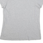 CHAMPION Womens Grey Blue Logo Modern T-Shirt L Short Sleeve Crew Neck Casual