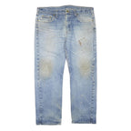 CARHARTT Mens Regular Fit Blue Denim Jeans W38 L30 Casual Workwear Zip Closure