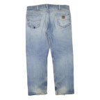 CARHARTT Mens Regular Fit Blue Denim Jeans W38 L30 Casual Workwear Zip Closure