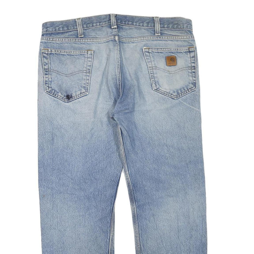 CARHARTT Mens Regular Fit Blue Denim Jeans W38 L30 Casual Workwear Zip Closure