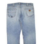 CARHARTT Mens Regular Fit Blue Denim Jeans W38 L30 Casual Workwear Zip Closure