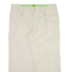 BOSS Mens Trousers Cream Regular Straight Viscose W38 L28
