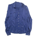 WALLMANN Womens Blouse Blue Collared Long Sleeve M