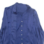 WALLMANN Womens Blouse Blue Collared Long Sleeve M