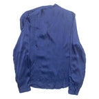 WALLMANN Womens Blouse Blue Collared Long Sleeve M