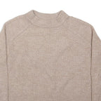 BASIC Womens Beige Plain Jumper Crew Neck Basic Knit M Soft Acrylic Blend
