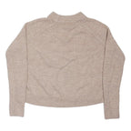 BASIC Womens Beige Plain Jumper Crew Neck Basic Knit M Soft Acrylic Blend