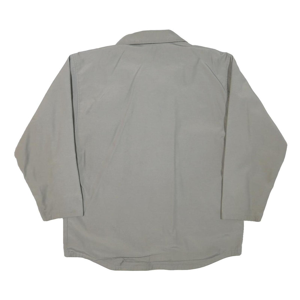BEWARE OF ANIMALS Mens Grey Jacket L Polyester Blend Plain Zip Casual Outerwear