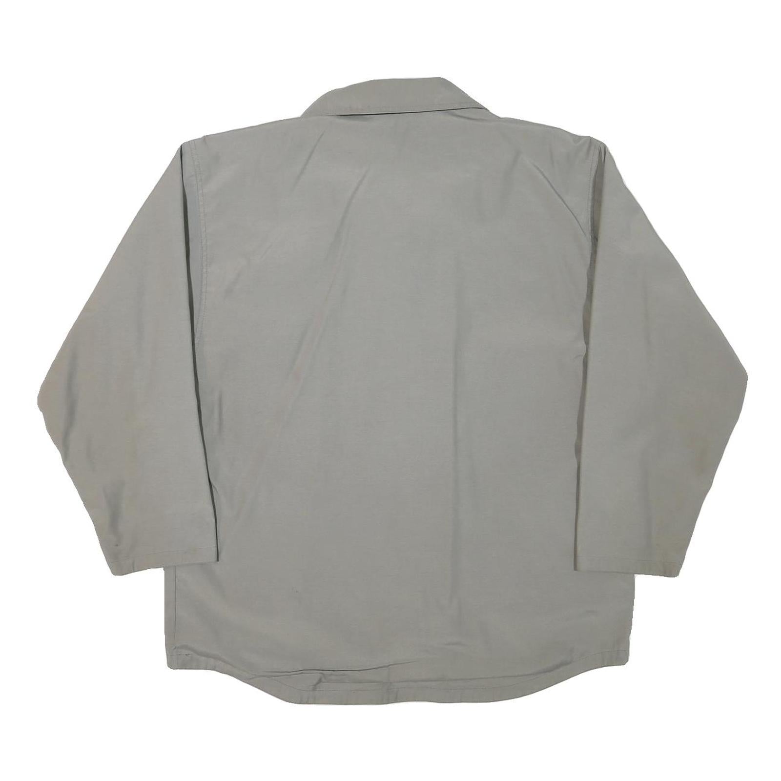 BEWARE OF ANIMALS Mens Grey Jacket L Polyester Blend Plain Zip Casual Outerwear
