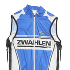 TZAMO Mens Blue Polyester Sleeveless Zip Front Cycling T-Shirt M Sport Vest