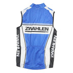 TZAMO Mens Blue Polyester Sleeveless Zip Front Cycling T-Shirt M Sport Vest